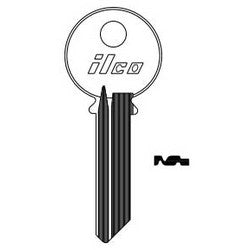 Kaba Ilco 998TA NP A10 | Cylinder Lock Key Blank, 6-Pin, Sectional, Brass, Nickel Plated, 10 Price Group, For Yale