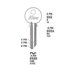 Kaba Ilco 999A-HNBL-DND A06 | Yale Key Blank, 6-Pin, "Do Not Duplicate", Brass