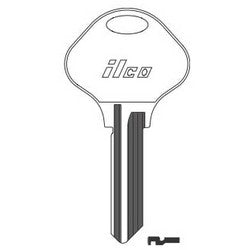 Kaba Ilco 999K3 NP A10 | Cylinder Lock Key Blank, 6-Pin, Brass, Nickel Plated, 10 Price Group, For Yale