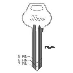 Kaba Ilco A1011-L34 NS A51 | Cylinder Lock Key Blank, 6-Pin, Master, Natural Nickel Silver, 10 Price Group, For Corbin/Russwin