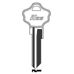 Kaba Ilco A1176ST NP A03 | Cylinder Lock Key Blank, 6-Pin, Original Shape Bow, Brass, Nickel Plated, 3 Price Group, For Titan/Kwikset