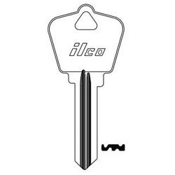 Kaba Ilco A1179L NP A13 | Cylinder Lock Key Blank, 6-Pin, Sectional, Brass, Nickel Plated, 13 Price Group, For Arrow
