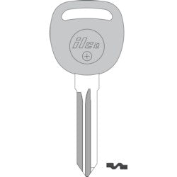 Kaba Ilco B111-PT NP | Vehicle Key Blank, Transponder Key, Brass, Nickel Plated, For General Motors, Saturn