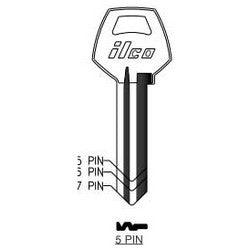 Kaba Ilco CO87-BR BR A34 | Cylinder Lock Key Blank, Natural Brass, 34 Price Group, For Corbin Cabinet Lock/Hudson