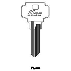 Kaba Ilco D1054K NP A02 | Cylinder Lock Key Blank, Brass, Nickel Plated, 2 Price Group, For Adams Rite/Dexter/Master