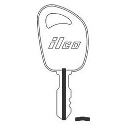 Kaba Ilco D1098JD NP A04 | Vehicle Key Blank, Brass, Nickel Plated, 4 Price Group, For John Deere