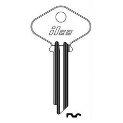 Kaba Ilco D9 NP A17 | Cylinder Lock Key Blank, 7-1/2-Pin, Brass, Nickel Plated, 17 Price Group, For Yale