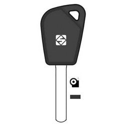 Kaba Ilco DAT17-GTS NS A76 | Vehicle Key Shell, Look-Alike, Special Key Machine, Brass, Nickel Plated, With GTI Transponder, For Subaru