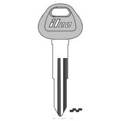 Kaba Ilco DAT6P NP A14 | Vehicle Key Blank, Natural Brass, 14 Price Group, For Nissan