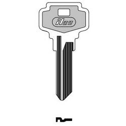Kaba Ilco DE6-PC NP A09 | Cylinder Lock Key Blank, Brass, Nickel Plated, 9 Price Group, For Adams Rite/Dexter/Master