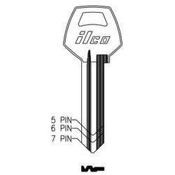 Kaba Ilco DND-CO88 BR A02 | Cylinder Lock Key Blank, 6-Pin, Do Not Duplicate, Natural Brass, 2 Price Group, For Corbin/Russwin