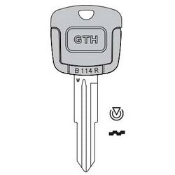 Kaba Ilco EB3-W-B114R NP A61 | Vehicle Key Blade, W, Brass, Nickel Plated, 61 Price Group, For Saturn