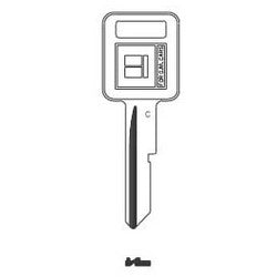 Kaba Ilco GM-C NP A01 | Key Blank, Look-Alike, Primary, C, Brass, Nickel Plated, 1 Price Group, For General Motors