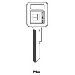 Kaba Ilco GM-E NP A01 | Key Blank, Look-Alike, Primary, E, Brass, Nickel Plated, 1 Price Group, For General Motors