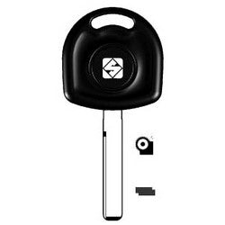Kaba Ilco GM45-GTS NS A76 | Key Shell, Look-Alike, With GTI Transponder, Brass, Nickel Plated, For General Motors