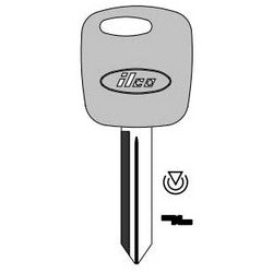 Kaba Ilco H86-PT NP | Vehicle Key Blank, Transponder Key, Brass, Nickel Plated, For Ford