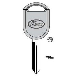 Kaba Ilco H92-PT NP | Vehicle Key Blank, 80-Bit, Brass, Nickel Plated, For Ford