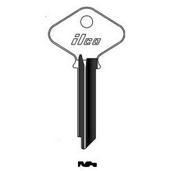 Kaba Ilco H998GA NP A15 | Cylinder Lock Key Blank, 7-1/2-Pin, Sectional, Brass, Nickel Plated, 15 Price Group, For Yale