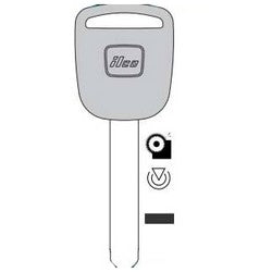 Kaba Ilco HD113-PT NS | Vehicle Key Blank, Transponder Key, Special Key Machine, Brass, Nickel Plated, For Honda Automobile