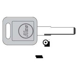 Kaba Ilco HU66A-P NS A95 | Vehicle Key Blank, Plastic Head, Special Key Machine, Brass, Nickel Plated, 21 Price Group, For Audi