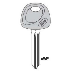 Kaba Ilco HY17-P NP A11 | Vehicle Key Blank, Plastic Head, Brass, Nickel Plated, 11 Price Group, For Hyundai