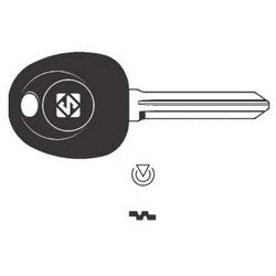 Kaba Ilco HYN14RT14 NP | Vehicle Key Blank, Transponder Key, Brass, Nickel Plated, For Hyundai