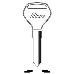 Kaba Ilco KA11 NP A12 | Vehicle Key Blank, Brass, Nickel Plated, 12 Price Group, For Kawasaki