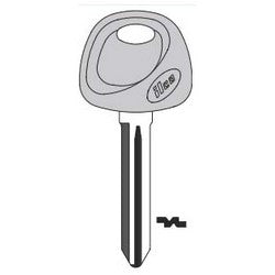 Kaba Ilco KK8-P NP A09 | Vehicle Key Blank, Plastic Head, Brass, Nickel Plated, 9 Price Group, For Kia
