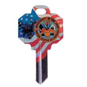 Kaba Ilco KW-ARMY A43 | Decorative Key Blank, Personali-Keys, Kwikset/Titan, Army Logo, Small Bow, Big Impact, KW Keyway, 43 Price Group