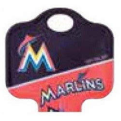 Kaba Ilco KW1-MLB-MARLINS A46 | Decorative Key Blank, MLB Team Key, Kwikset/Titan, Marlins Logo, KW1 Keyway, 46 Price Group