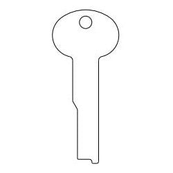 Kaba Ilco LB7 NS A53 | Safe Deposit Key Blank, 0.32" Width x 0.07" Thickness, Natural Nickel Silver, 12 Price Group, For Lefebure