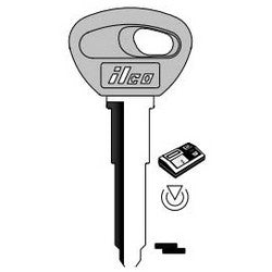 Kaba Ilco MAZ24RT5 NP | Vehicle Key Blank, Transponder Key, Cloning Tool, Brass, Nickel Plated, For Mazda