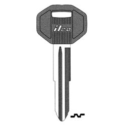 Kaba Ilco MIT1-P NP A09 | Vehicle Key Blank, Plastic Head, Brass, Nickel Plated, 9 Price Group, For Chrysler, Mitsubishi