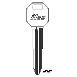 Kaba Ilco MIT2 NP A07 | Vehicle Key Blank, Brass, Nickel Plated, 7 Price Group, For Chrysler, Mitsubishi
