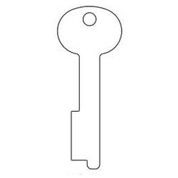 Kaba Ilco MN1 NS A93 | Safe Deposit Key Blank, 0.435" Width x 0.081" Thickness, Natural Nickel Silver, 13 Price Group, For Miles Osborne