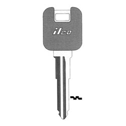 Kaba Ilco MZ19-P NP A09 | Vehicle Key Blank, Plastic Head, Brass, Nickel Plated, 9 Price Group, For Mazda