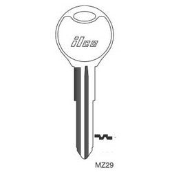 Kaba Ilco MZ29 NP A04 | Vehicle Key Blank, Brass, Nickel Plated, 4 Price Group, For Mazda
