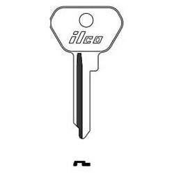Kaba Ilco NE9-SI ST A08 | Vehicle Key Blank, Brass, Nickel Plated, 8 Price Group, For Volvo, Audi