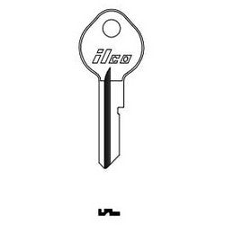 Kaba Ilco O1098LA NP A05 | Vehicle Key Blank, Brass, Nickel Plated, 5 Price Group, For General Motors