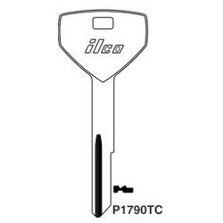 Kaba Ilco P1790TC NP A16 | Vehicle Key Blank, Brass, Nickel Plated, 16 Price Group, For Chrysler, Maserati