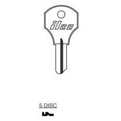 Kaba Ilco S1000V NP A02 | Cylinder Lock Key Blank, 5-Disc, Brass, Nickel Plated, 2 Price Group, For Corbin Cabinet Lock/Hudson