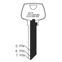Kaba Ilco S22 NP A04 | Cylinder Lock Key Blank, Natural Brass, 34 Price Group, For Sargent