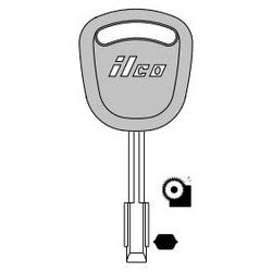 Kaba Ilco S30FD-P ST A21 | Vehicle Key Blank, High Security, Plastic Head, Special Key Machine, Brass, Nickel Plated