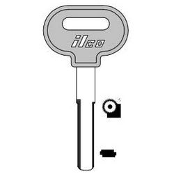 Kaba Ilco S32YS-P NP A21 | Vehicle Key Blank, High Security, Plastic Head, Special Key Machine, Brass, Nickel Plated, 21 Price Group, For Saab