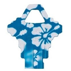 Kaba Ilco SC1-HIBISCUS A38 | Decorative Key Blank, Personali-Keys, Schlage/Baldwin, Hibiscus Design, Small Bow, Big Impact, SC1 Keyway