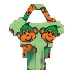 Kaba Ilco SC1-MONKEY A38 | Decorative Key Blank, Personali-Keys, Schlage/Baldwin, Monkey Design, Small Bow, Big Impact, SC1 Keyway, 39 Price Group