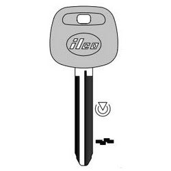 Kaba Ilco TOY43AT4 NP | Vehicle Key Blank, Transponder Key, Brass, Nickel Plated, For Toyota