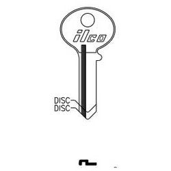Kaba Ilco X1000G NP A04 | Cylinder Lock Key Blank, 5-Disc, Brass, Nickel Plated, 4 Price Group, For Corbin Cabinet Lock