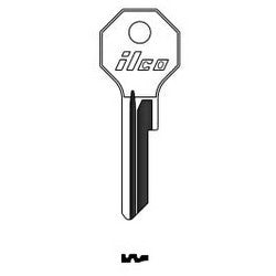 Kaba Ilco X1199AR NP A06 | Vehicle Key Blank, Brass, Nickel Plated, 6 Price Group, For Chrysler, Studebaker
