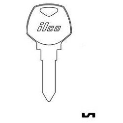 Kaba Ilco X97 NP A13 | Vehicle Key Blank, Brass, Nickel Plated, 13 Price Group, For Harley Davidson